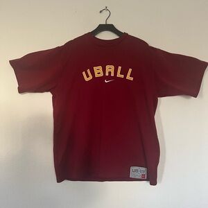 Vintage Nike “UBALL” Jersey T-Shirt Mens Maroon United Ballers Center Swoosh Y2K